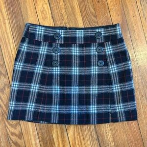 GAP Factory Plaid Mini Skirt with Button Details